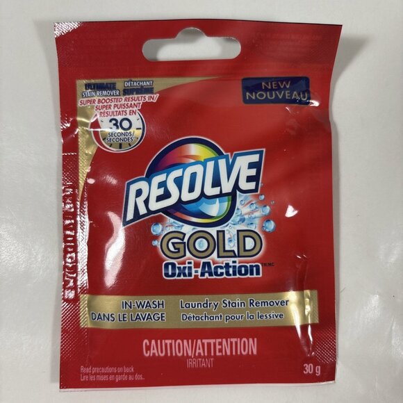 Resolve Gold Oxi-Action In Wash Laundry Stain Remover 30 g Lot of 12 - Picture 2 of 3